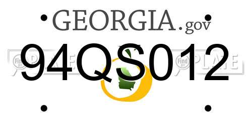 94QS012 Georgia License Plate