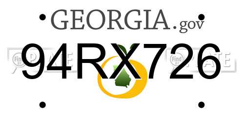 94RX726 Georgia License Plate