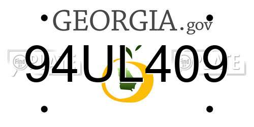 94UL409 Georgia License Plate