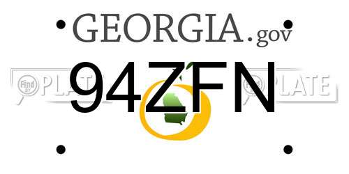94ZFN Georgia License Plate