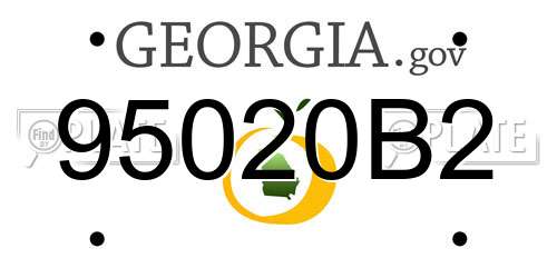 95020B2 Georgia License Plate