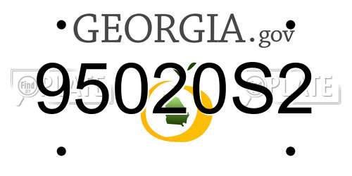 95020S2 Georgia License Plate