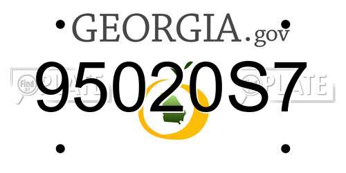 95020S7 Georgia License Plate