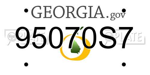 95070S7 Georgia License Plate