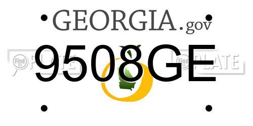 9508GE Georgia License Plate