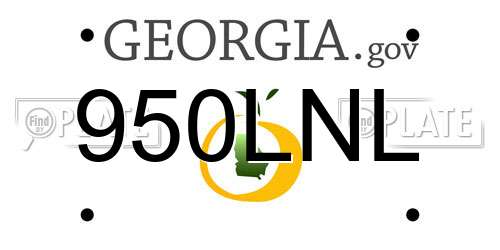 950LNL Georgia License Plate