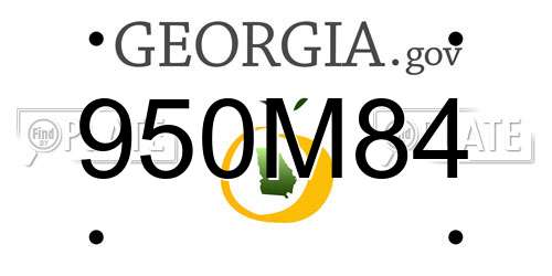 950M84 Georgia License Plate