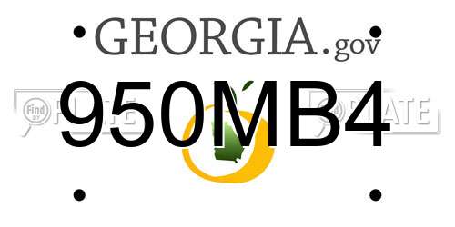 950MB4 Georgia License Plate