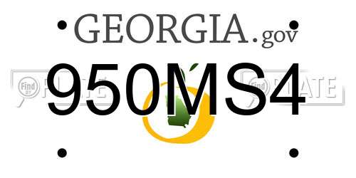 950MS4 Georgia License Plate