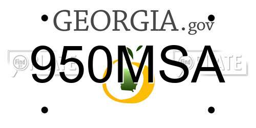 950MSA Georgia License Plate
