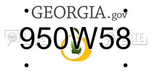 950W58 Georgia License Plate