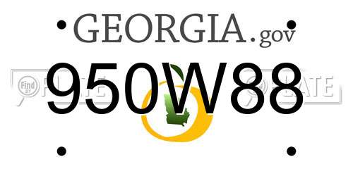 950W88 Georgia License Plate