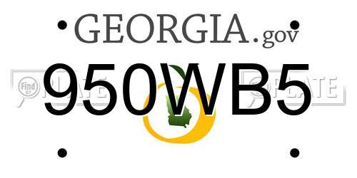 950WB5 Georgia License Plate
