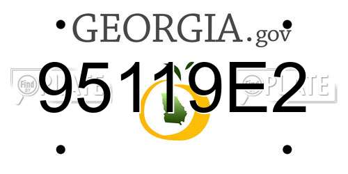 95119E2 Georgia License Plate