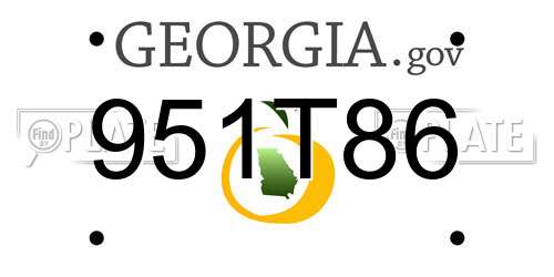 951T86 Georgia License Plate