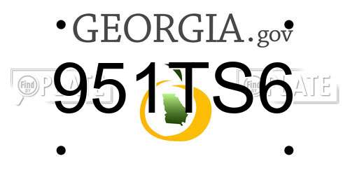 951TS6 Georgia License Plate