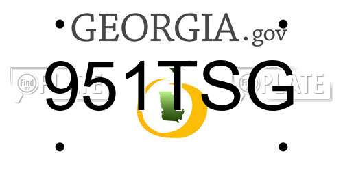 951TSG Georgia License Plate