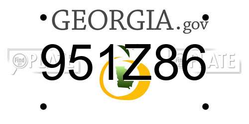 951Z86 Georgia License Plate