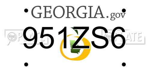 951ZS6 Georgia License Plate