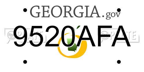 9520AFA Georgia License Plate