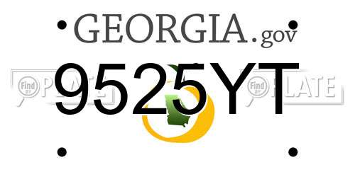 9525YT Georgia License Plate
