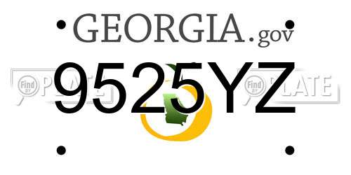 9525YZ Georgia License Plate