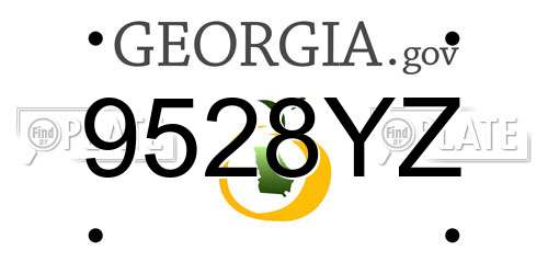9528YZ Georgia License Plate