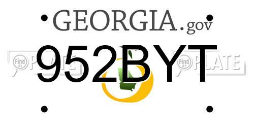 952BYT Georgia License Plate