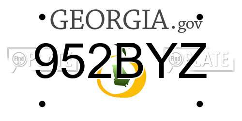 952BYZ Georgia License Plate