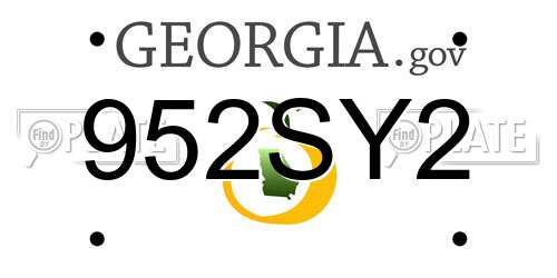 952SY2 Georgia License Plate