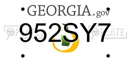952SY7 Georgia License Plate