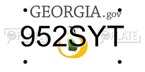 952SYT Georgia License Plate