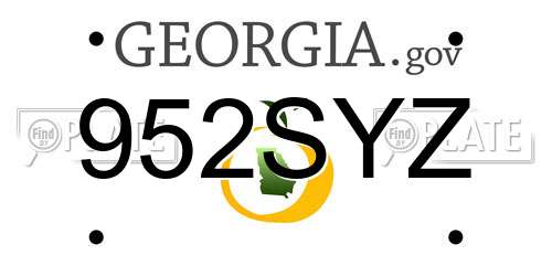 952SYZ Georgia License Plate