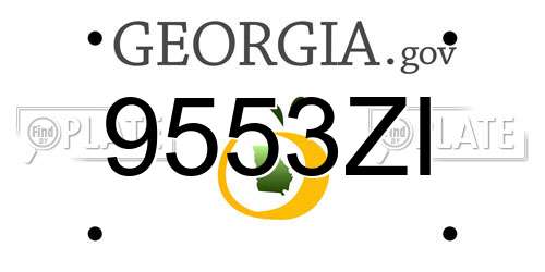 9553ZI Georgia License Plate