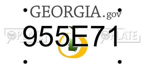 955E71 Georgia License Plate