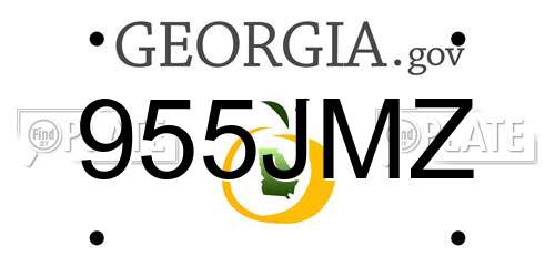 955JMZ Georgia License Plate