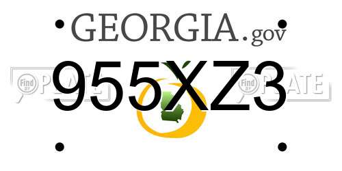 955XZ3 Georgia License Plate
