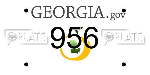 956 Georgia License Plate