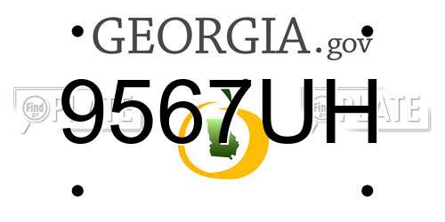 9567UH Georgia License Plate