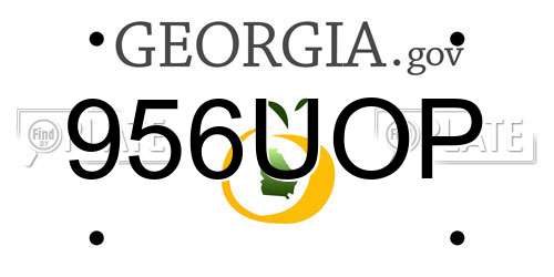 956UOP Georgia License Plate