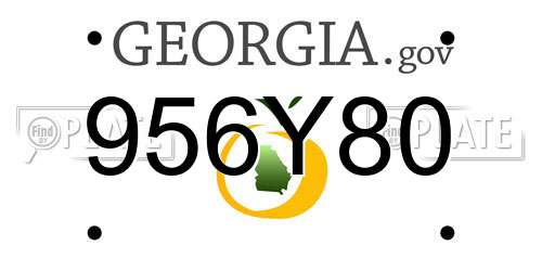 956Y80 Georgia License Plate