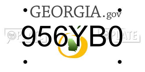 956YB0 Georgia License Plate