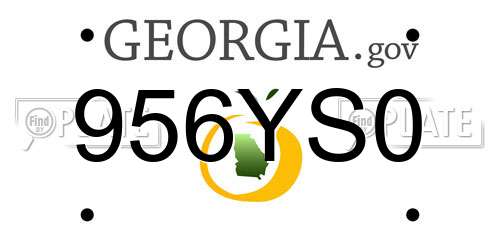956YS0 Georgia License Plate