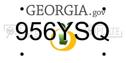 956YSQ Georgia License Plate