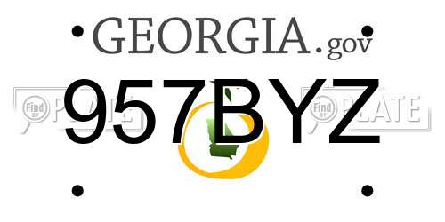 957BYZ Georgia License Plate