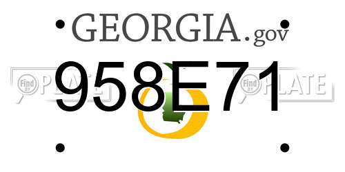 958E71 Georgia License Plate