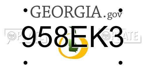 958EK3 Georgia License Plate
