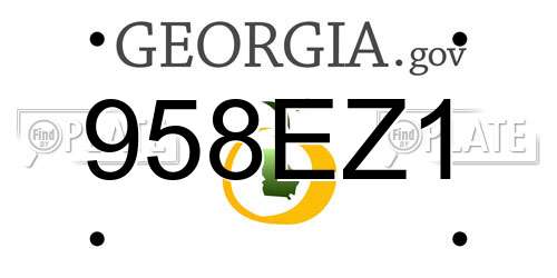 958EZ1 Georgia License Plate
