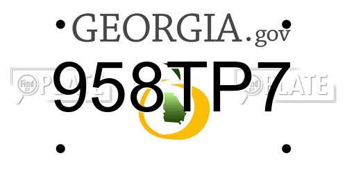 958TP7 Georgia License Plate