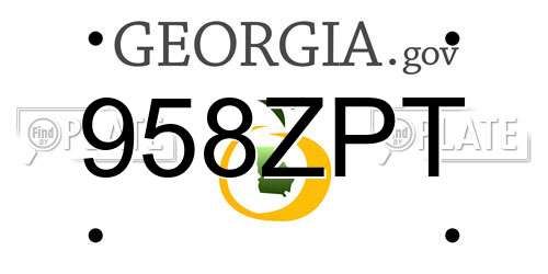 958ZPT Georgia License Plate